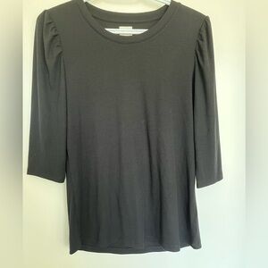 Nic + Zoe Black Ribbed Long Sleeved Shift, Size S, NWT